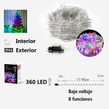 Cargar imagen en el visor de la galería, Guirnalda Luces led Navidad blanco cable transparente interior y exterior 8 funciones guirnaldas
