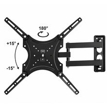 Cargar imagen en el visor de la galería, Soporte de TV Retráctil para Pared 14"–55" | Giro 180° | Inclinación ±15° | Carga Máx. 35 kg | Compatible VESA 400×400
