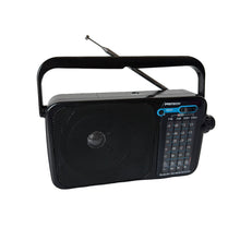 Cargar imagen en el visor de la galería, antena ortátil Am/FM con Funcionamiento AC o DC Negro Radio de 4 bandas
