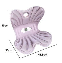 Cargar imagen en el visor de la galería, Cojin Ergonomico Infantil y Juvenil para Silla de Estudio - Corrector de Postura de Espalda y Coxis, Diseño Mariposa Antideslizante, Ideal para Niños y Estudiantes (Gris/Rosa)
