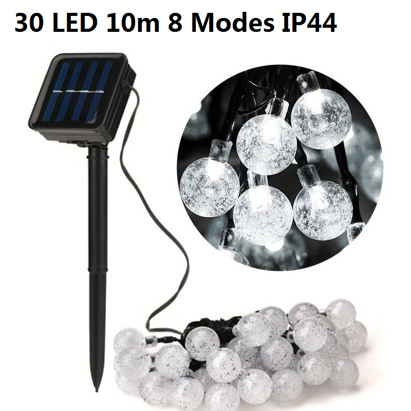 Guirnalda Luces Led Solar Exterior Cadena de Luces Impermeable, 8 Modos De Iluminación para Jardín, Boda, Vacaciones, Navidad, Terraza, Fiestas