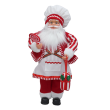 Cargar imagen en el visor de la galería, Figuras Decorativas Navideñas de Papá Noel y Mamá Noel - Muñecos de Peluche Estilo Chef con PP, PVC y Poliéster para Decoración de Navidad (Modelos 32 cm y 45 cm)
