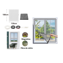 Cargar imagen en el visor de la galería, Mosquitera Magnética de Fibra Vidrio Recortable Para Ventana, Magnetismo Fuerte, Fácil de Instalar
