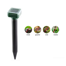 Cargar imagen en el visor de la galería, Repelente de Insectos Ultra-Sónico Solar Pack 2 Repelente de Animales Para Jardin Campo Exterior Control de Plagas de Roedores, Serpiente Topo, Ratón Kmt Style
