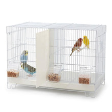 Cargar imagen en el visor de la galería, Jaula de Cría para Pájaros con Separador Removible (59x27x39 cm) – Jaula Metálica Doble para Canarios, Periquitos y Agapornis con Comederos Exterior y Bandeja Extraíble

