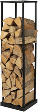 Cargar imagen en el visor de la galería, Porta Leña, Soporte para Leña, Estante para Leña de Chimenea, Leñero Interior e Exterior de Metal, Estanteria de Almacenamiento de Madera para Hogar, Negro - Urban Living
