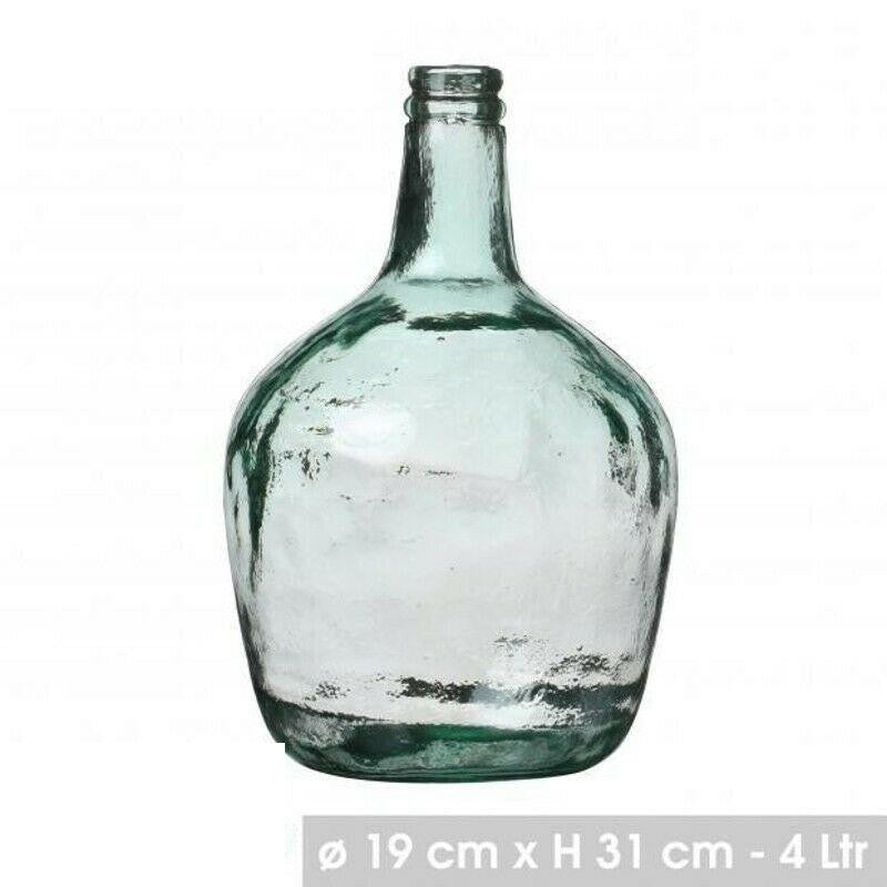 Jarrón Florero Cristal en Vidrio verde reciclado Para Decoracion Hogar