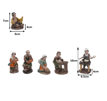 Cargar imagen en el visor de la galería, Set de 6 Figuras Pastores de Belén 10 cm – Escena Navideña en Resina
