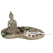 Cargar imagen en el visor de la galería, Set de Jardín Zen con Buda Meditando – Kit de Relajación con Arena, Piedras y Suculentas
