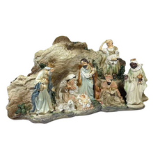 Cargar imagen en el visor de la galería, Escena de Navidad Figuras de Nacimiento de Resina para Decoración de Navidad 31x11.3x16.5 cm

