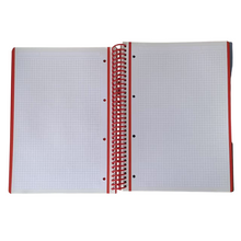 Cargar imagen en el visor de la galería, Cuaderno Cervantes A4 Espiral con Tapa Plástica, 120 Hojas, 90g, Cuadrícula 5x5 mm, 3 Separadores y Carpeta Multitaladro
