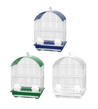Cargar imagen en el visor de la galería, Jaula para Pájaros Mediana (57x41x30 cm) - Diseño Bóveda con Bandeja Extraíble y Accesorios (Color Aleatorio: Azul, Verde o Blanco)
