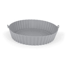 Cargar imagen en el visor de la galería, Molde silicona para Freidora de Aire, Vaporera, Horno y Microondas Redondo ø18 o 20 cm. Gris. Reutilizable y apto para lavavajillas. Resistente hasta 220 C. Antiadherente e Impermeable. No se deforma - Quttin
