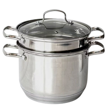 Cargar imagen en el visor de la galería, Olla Pasta con Tapa Acero Inoxidable 20 cm Inducción Valido para todo Tipo de Cocina - Santa Clara
