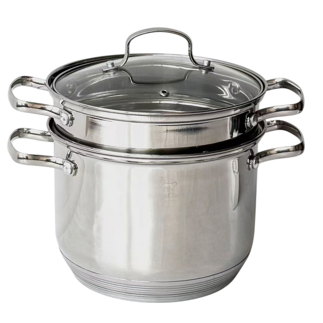 Olla Pasta con Tapa Acero Inoxidable 20 cm Inducción Valido para todo Tipo de Cocina - Santa Clara