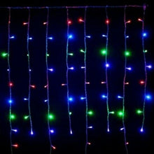 Cargar imagen en el visor de la galería, Cortina de Luces LED Solar con Cable Transparente 8 Funciones IP44 para Decoración de Navidad
