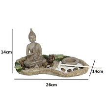 Cargar imagen en el visor de la galería, Set de Jardín Zen con Buda Meditando – Kit de Relajación con Arena, Piedras y Suculentas
