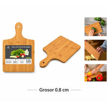 Cargar imagen en el visor de la galería, Juego de 3 Tablas de Cortar de Bambú con Mango | Set de Tablas para Cocina, Cortar, Picar y Servir | 3 Tamaños
