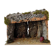 Cargar imagen en el visor de la galería, Cueva de Corcho Navideño Portal de Belén Rústico de Corcho Natural - 38x24x29cm
