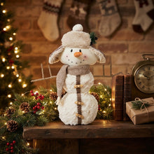 Cargar imagen en el visor de la galería, Muñeco de Nieve Navideño Decorativo - Modelo aleatorio 34x14x44 cm - Material Arena y Poliéster - Adorno de Navidad
