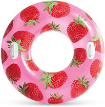 Cargar imagen en el visor de la galería, Flotador de Rueda Hinchable con Asas Tropical Fruit Tubes, Fresa, Piña y Sandía, ø 107 cm - Intex
