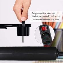 Cargar imagen en el visor de la galería, Enchufe en ángulo plano con protección de contacto, con mango plegable
