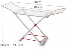 Cargar imagen en el visor de la galería, Tendedero de Ropa Plegable Resina Plástico Blanco 20 m, Soporte para Tender Ropa, Interior o Exterior
