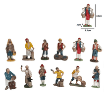 Cargar imagen en el visor de la galería, Figuras Mujer / Hombres De Oficios 12 Piezas Figura Belén Navidad 10cm Decoracion
