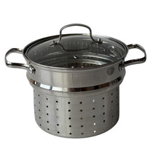 Cargar imagen en el visor de la galería, Olla Pasta con Tapa Acero Inoxidable 20 cm Inducción Valido para todo Tipo de Cocina - Santa Clara
