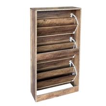 Cargar imagen en el visor de la galería, Zapatero de Madera Vintage – 3 Cajones Abatibles para 18 Pares de Zapatos
