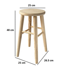 Cargar imagen en el visor de la galería, Taburete Redondo de Madera Natural, Silla Banqueta Redonda
