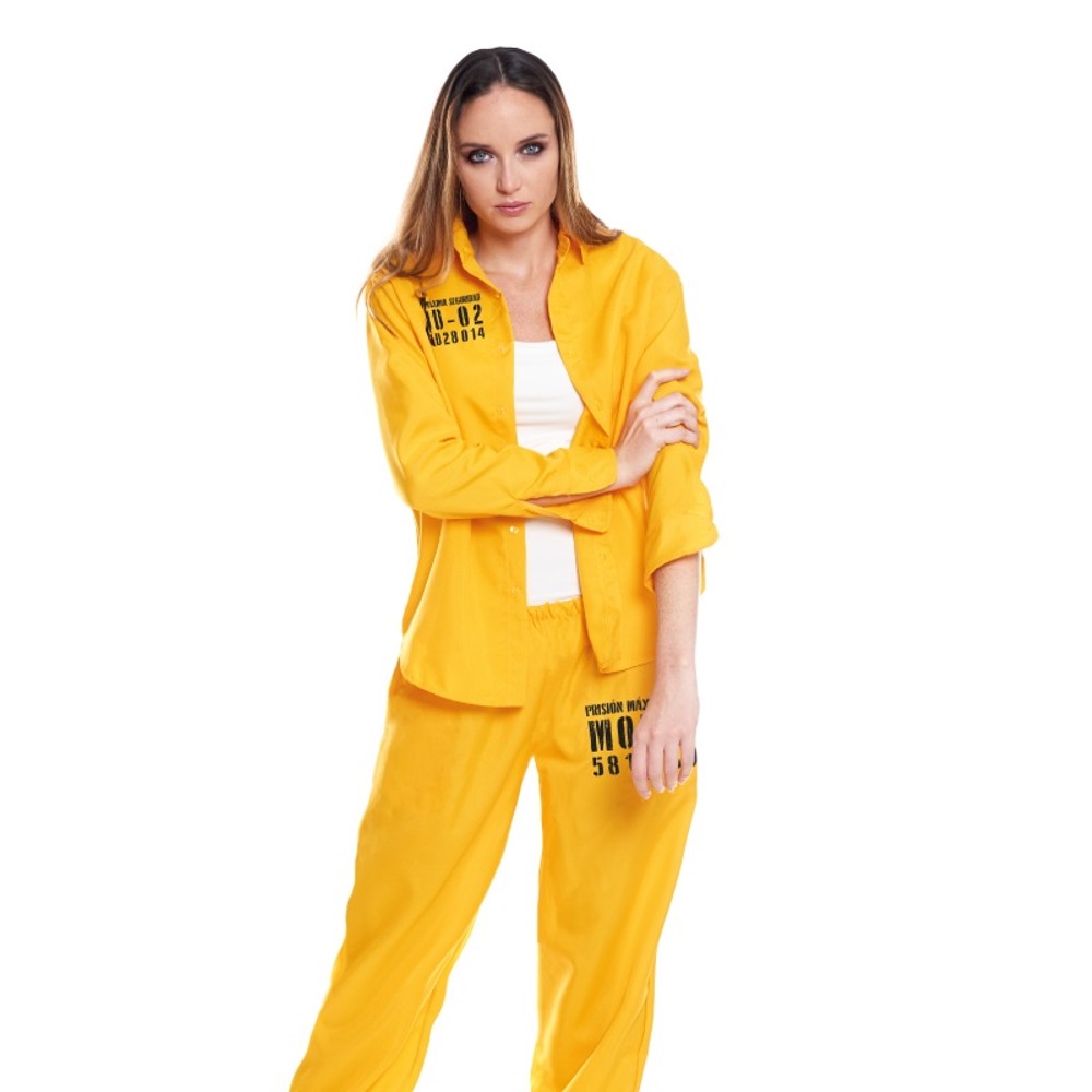 Disfraz Presidiaria Uniforme Amarillo Mujer Cine y TV