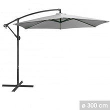 Cargar imagen en el visor de la galería, Sombrilla Parasol Excéntrico ø 300 cm Estructura Aluminio Tela de Poliéster de 180 g/m² Terraza Jardin Camping Playa (copia)
