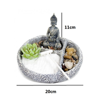 Cargar imagen en el visor de la galería, Set de Jardín Zen con Buda Meditando – Kit de Relajación con Arena, Piedras y Suculentas
