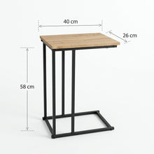 Cargar imagen en el visor de la galería, Mesa Auxiliar Forma de C para Sofá y Cama | Mesita Lateral Multiusos Compacta con Estructura de Metal y Tablero de Madera (40 x 26 x 58 cm)
