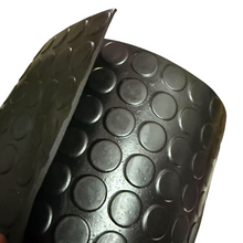 Cargar imagen en el visor de la galería, Alfombra Pavimento de Caucho Antideslizante con Relieve de Círculos – Grosor 3mm – Negro
