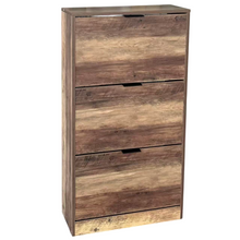 Cargar imagen en el visor de la galería, Zapatero de Madera Vintage – 3 Cajones Abatibles para 18 Pares de Zapatos
