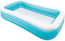 Cargar imagen en el visor de la galería, Piscina Hinchable Infantil Rectangular, 305x183x56 cm, 1.020 litros, 3 Cámaras de Aire, Estable, Tapón de desagüe, Vinilo, Larga duración, Parche de reparación, para niños Desde 6 años (58484) - Intex
