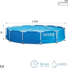 Cargar imagen en el visor de la galería, Piscina Con Depuradora Desmontable Tubular Circular Pvc 366x76 Cm 6503L Azul Intex

