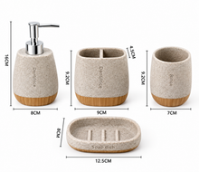 Cargar imagen en el visor de la galería, Accesorios de baño de poliresina, vaso loción, dispensador de jabón, plato de jabón jabonera, cepillo de inodoro escobilla de aseo - Maxia Market
