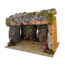 Cargar imagen en el visor de la galería, Cueva de Corcho Navideño Portal de Belén Rústico de Corcho Natural - 38x24x29cm
