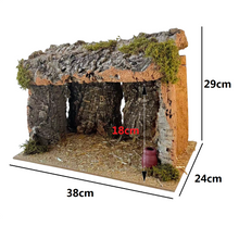 Cargar imagen en el visor de la galería, Cueva de Corcho Navideño Portal de Belén Rústico de Corcho Natural - 38x24x29cm
