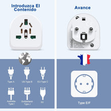 Cargar imagen en el visor de la galería, Adaptador de enchufe universal para toma de viaje, toma de corriente de pared
