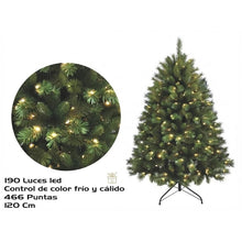 Cargar imagen en el visor de la galería, Árbol de Navidad Artificial de PVC con Luces LED – Luz Fría y Cálida - Gerimport
