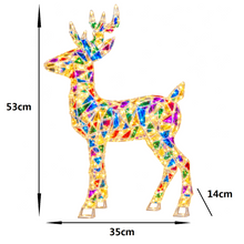 Cargar imagen en el visor de la galería, Ciervo LED Multicolor de Navidad de 53 cm – 50 LED, Funciona con 3 Pilas AA
