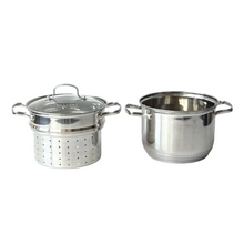 Cargar imagen en el visor de la galería, Olla Pasta con Tapa Acero Inoxidable 20 cm Inducción Valido para todo Tipo de Cocina - Santa Clara
