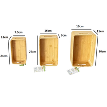 Cargar imagen en el visor de la galería, Juego de 3 Cestas de Bambú para Almacenaje – Cajas Organizadoras Naturales de Diferentes Tamaños con Ranura para Asa

