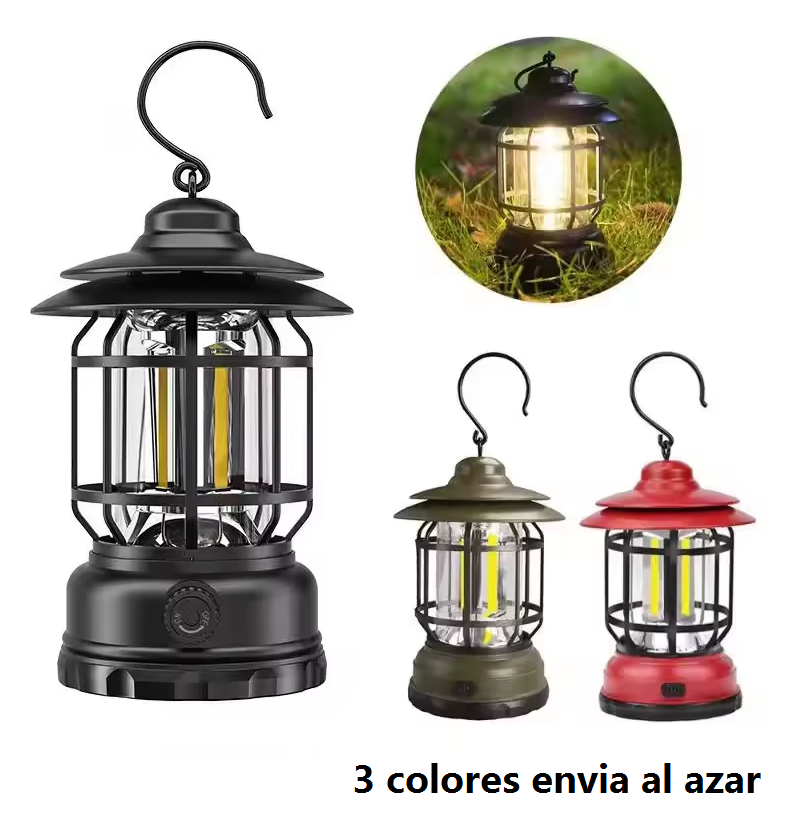 Lámpara Camping LED, Recargable, Linterna de Camping Solar Portátil con 5 Modos Lluminación, IP44 Impermeables, Para Acampar, Caminar, Pescar, Emergencia [Clase de eficiencia energética E]