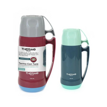 Cargar imagen en el visor de la galería, Termo Plástico con Taza 1 L Interior de Vidrio Doble Pared Apto para Bebidas Calientes y Frias
