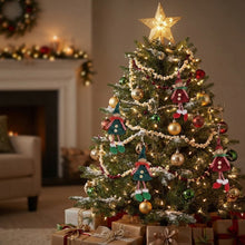 Cargar imagen en el visor de la galería, Set de 6 Colgantes de Elfos Navideños 8x20 cm, Adornos Colgantes de Plástico y Poliéster para Árbol de Navidad y Decoración del Hogar
